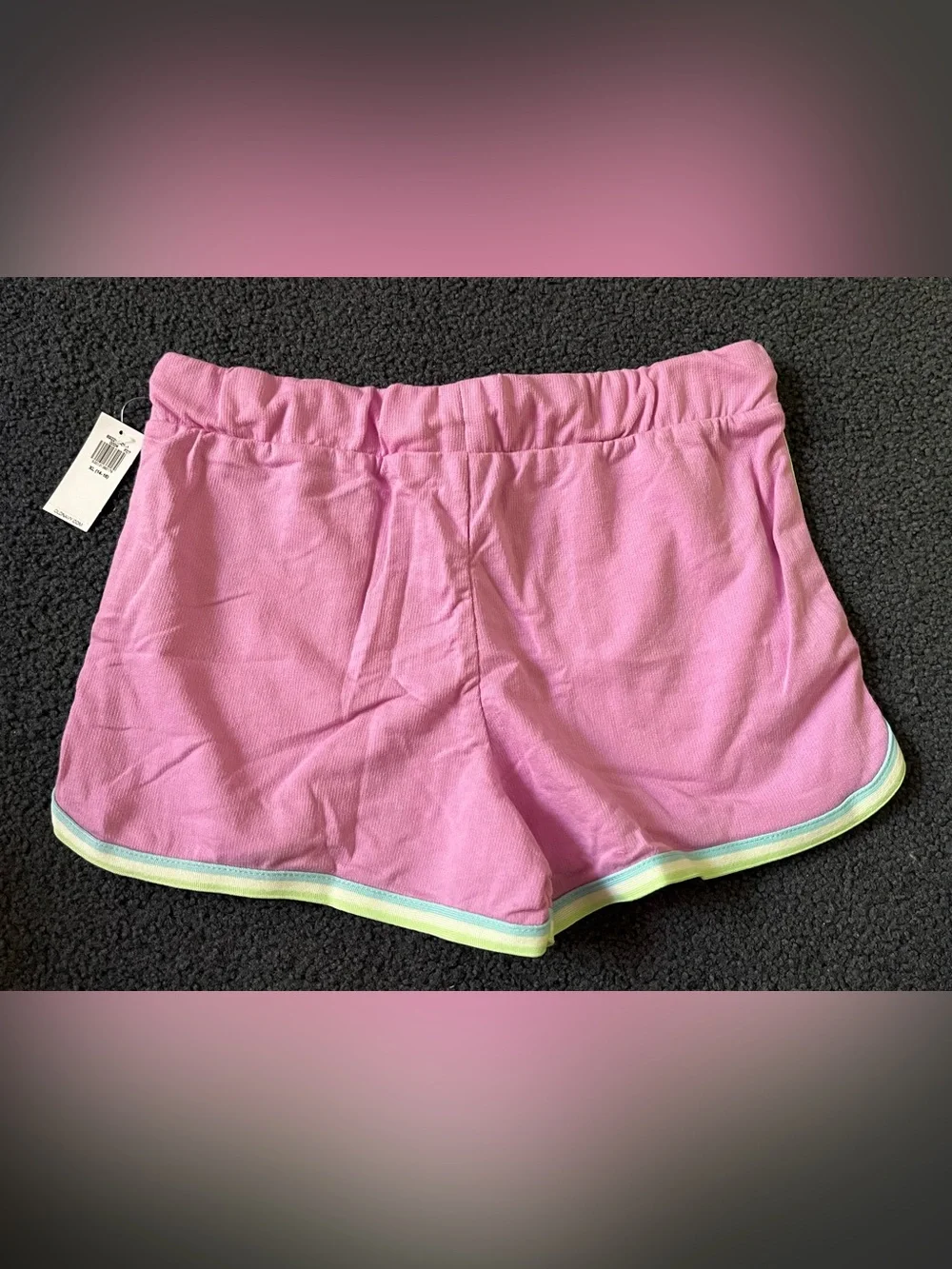 Old Navy Pink Girls' Lounge Shorts with Pastel Stripe Trim